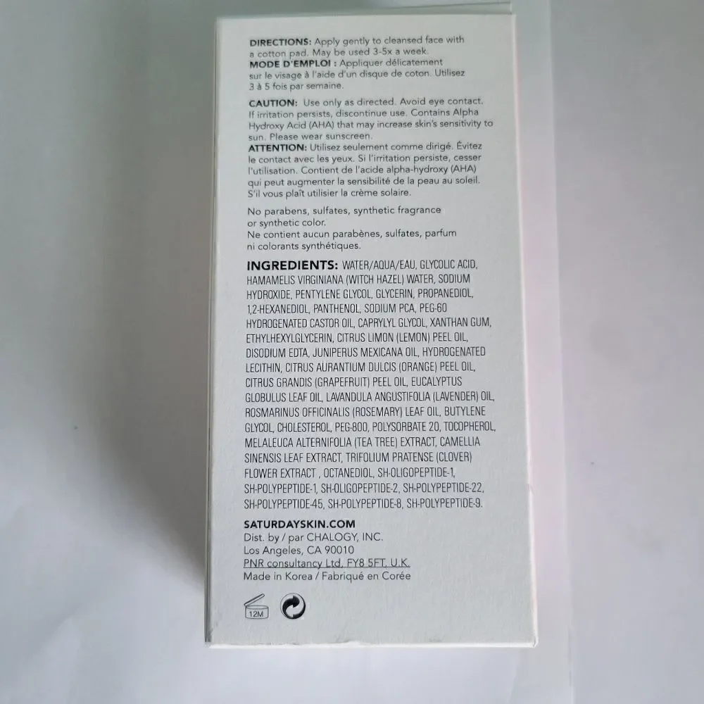 Saturday Skin 10% glycolic acid pore control